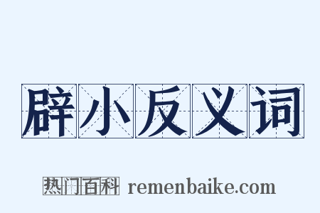 辟小反义词是什么意思的图片